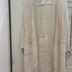 Chico's creme Lace trixie Cardigan 3/4 sleeve